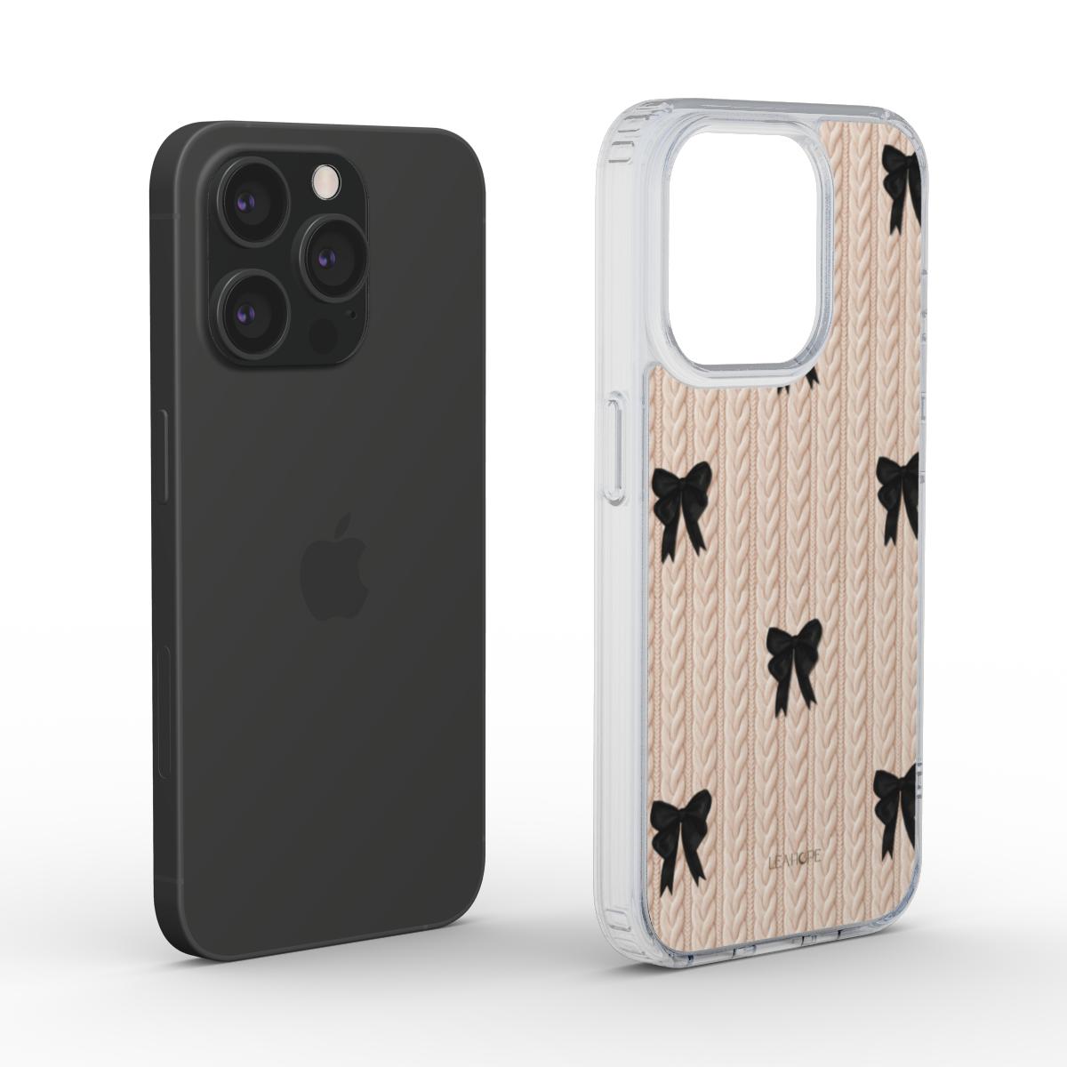 Midnight Bow Knit | Clear Gel Phone Case