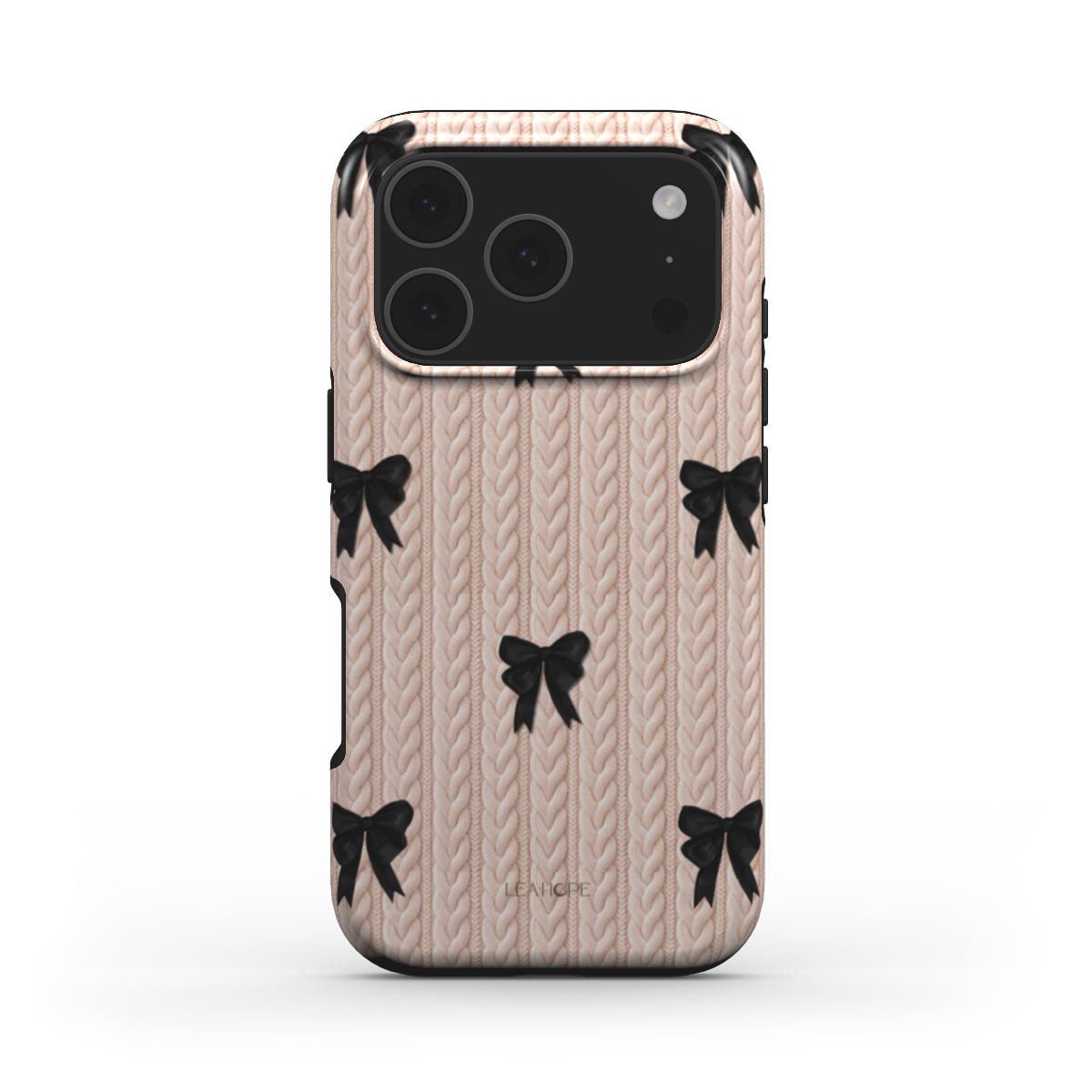 Midnight Bow Knit | Tough Phone Case