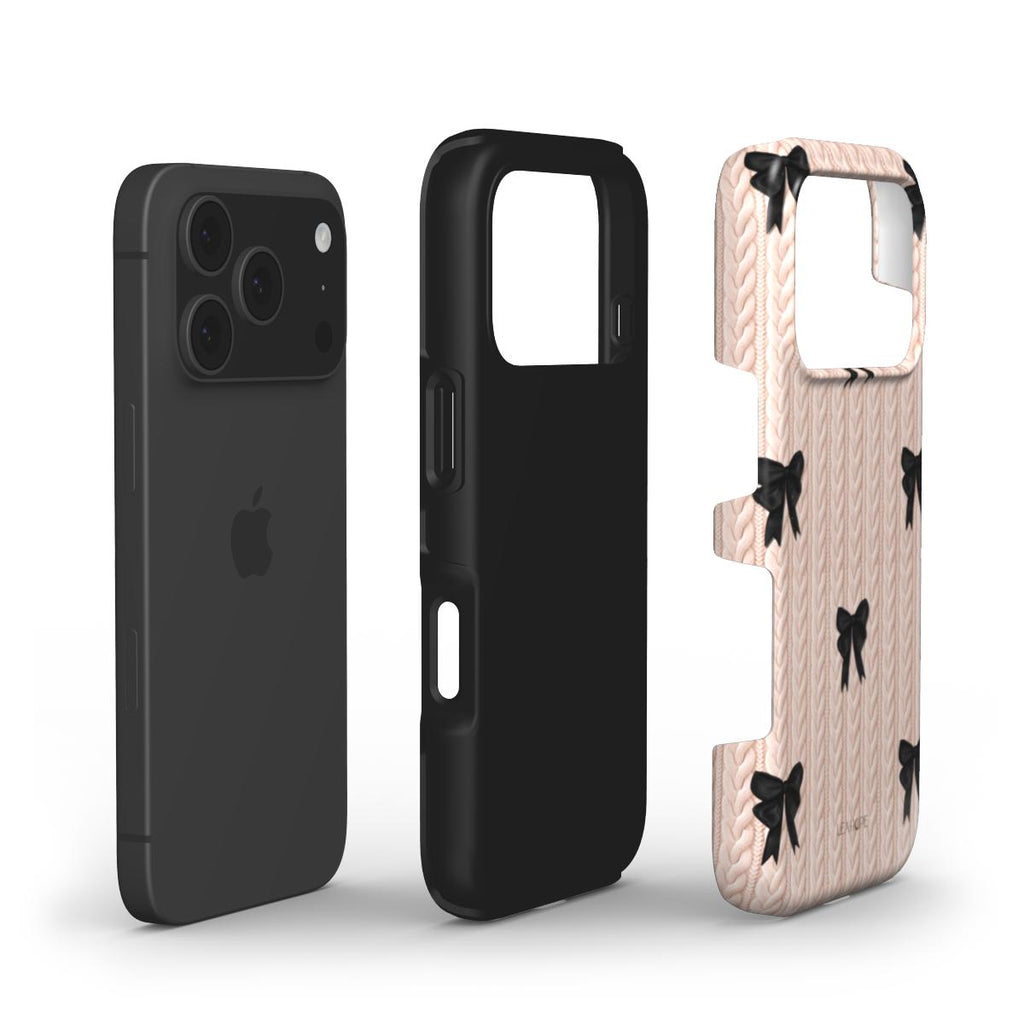Midnight Bow Knit | Tough Phone Case