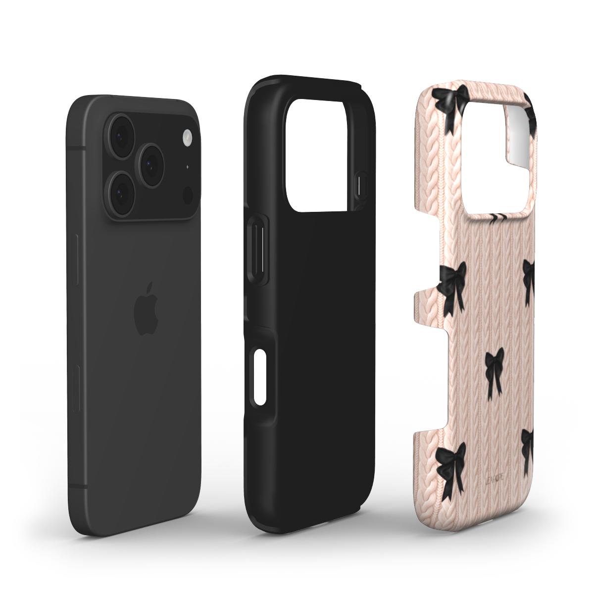 Midnight Bow Knit | Tough Phone Case