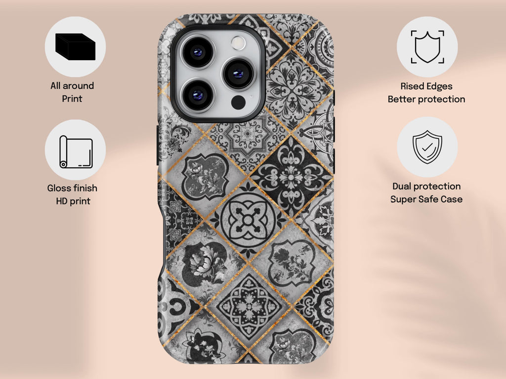 Mediterranean Dream I Luxury Phone Case I Black