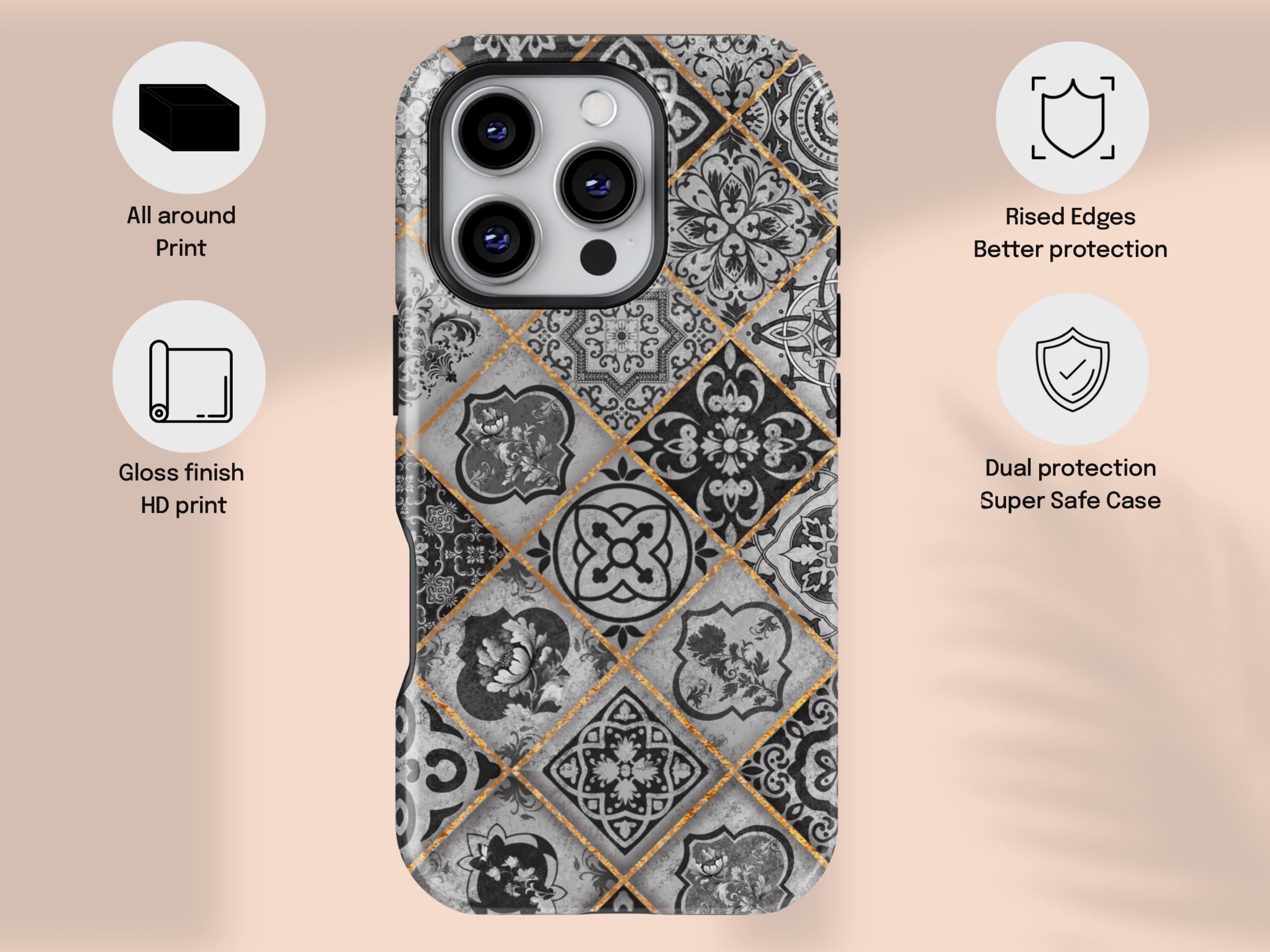 Mediterranean Dream I Luxury Phone Case I Black